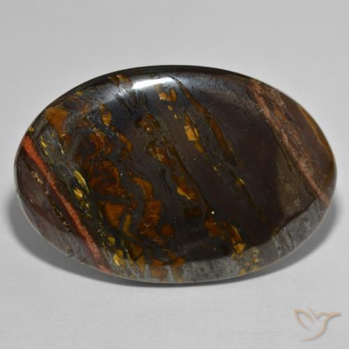 149.79ct 天然 彩色 虎眼石矩阵, 椭圆形, 不透明