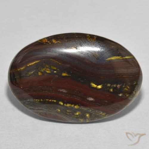 30.81ct 天然 彩色 虎眼石矩阵, 椭圆形, 不透明