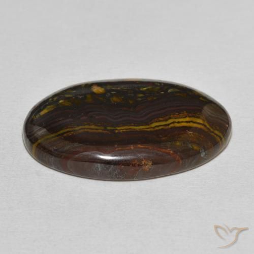 28.89克拉天然虎眼石矩阵，椭圆形，不透明