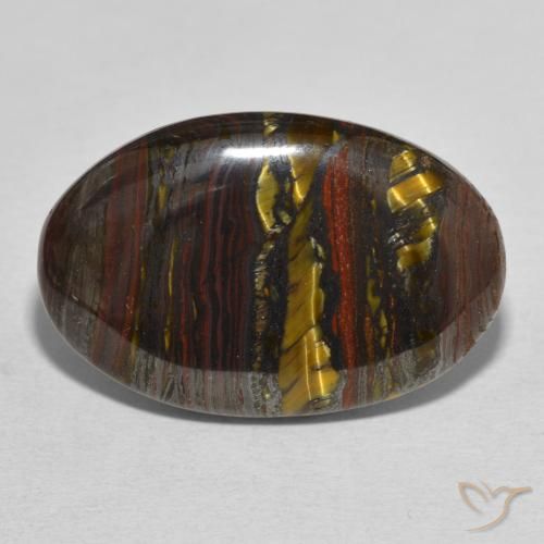 28.81ct 天然 彩色 虎眼石矩阵, 椭圆形, 不透明