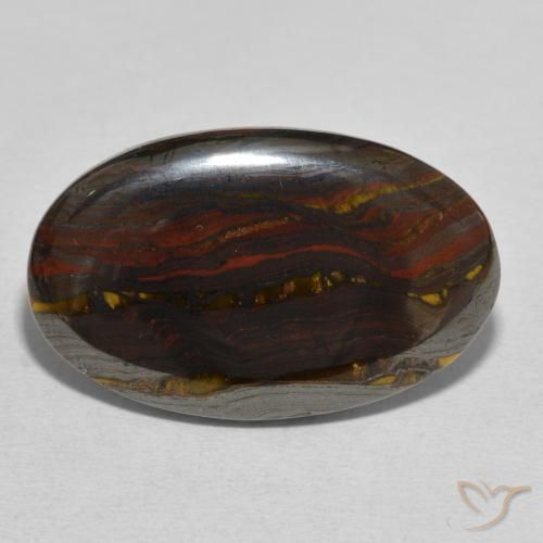 24.74ct 天然 彩色 虎眼石矩阵, 椭圆形, 不透明