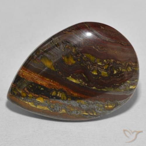 33.30ct 天然 彩色 虎眼石矩阵, 梨形, 不透明