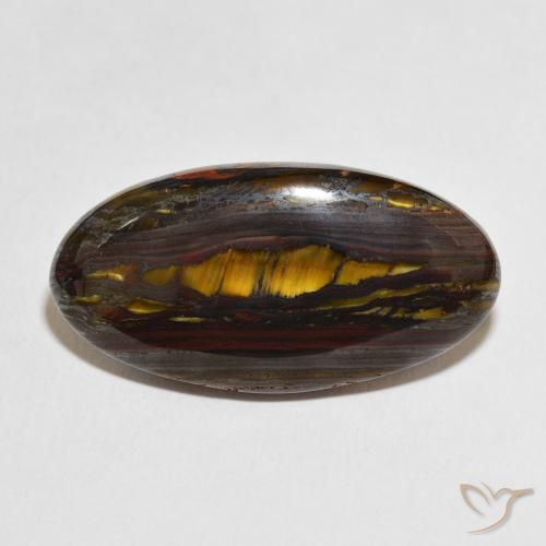 33.73ct 天然 彩色 虎眼石矩阵, 椭圆形, 不透明