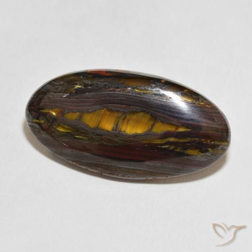 33.73克拉天然虎眼石矩阵，椭圆形，不透明