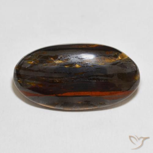 26.37ct 天然 彩色 虎眼石矩阵, 椭圆形, 不透明