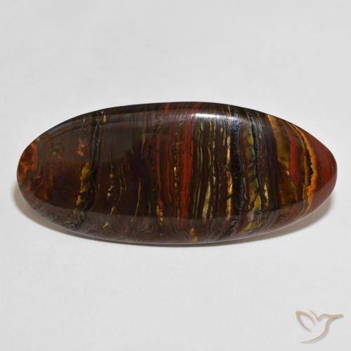 51.65ct 天然 彩色 虎眼石矩阵, 椭圆形, 不透明