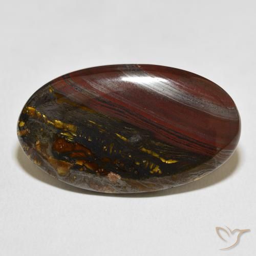 45.48ct 天然 彩色 虎眼石矩阵, 椭圆形, 不透明