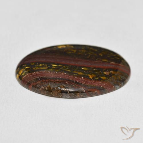 21.99克拉天然虎眼石矩阵，椭圆形，不透明