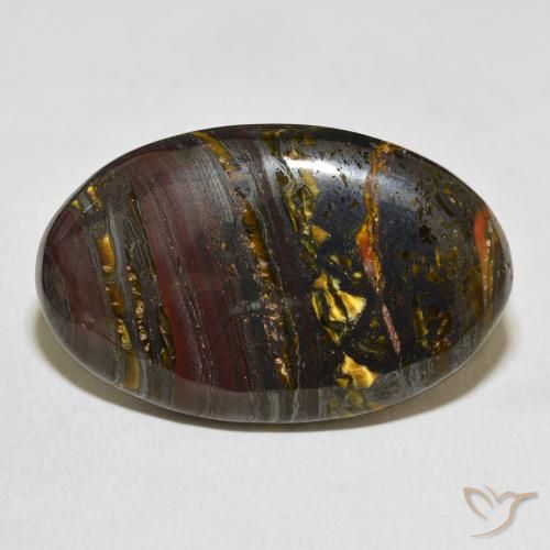 37.24ct 天然 彩色 虎眼石矩阵, 椭圆形, 不透明