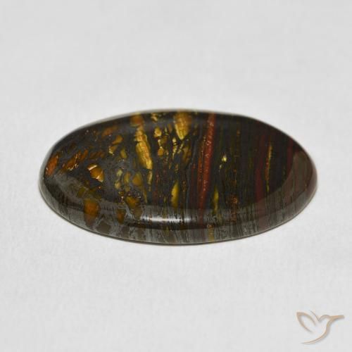 30.98克拉天然虎眼石矩阵，椭圆形，不透明