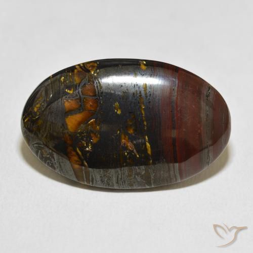 36.40ct 天然 彩色 虎眼石矩阵, 椭圆形, 不透明