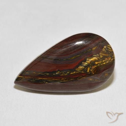19.41ct 天然 彩色 虎眼石矩阵, 梨形, 不透明