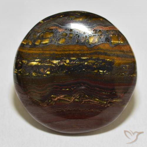 50.88ct 天然 彩色 虎眼石矩阵, 圆形的, 不透明