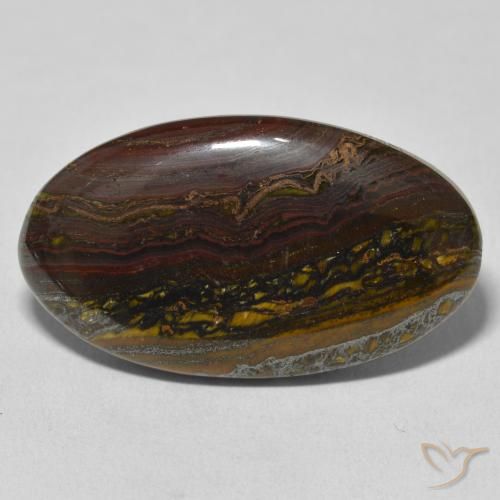 39.17ct 天然 彩色 虎眼石矩阵, 椭圆形, 不透明