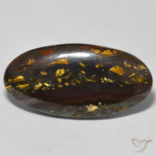 30.82ct 天然 彩色 虎眼石矩阵, 椭圆形, 不透明