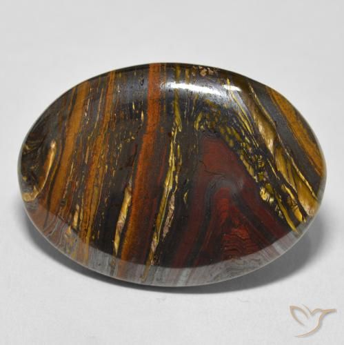 43.24ct 天然 彩色 虎眼石矩阵, 椭圆形, 不透明