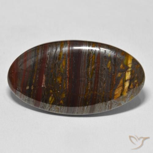32.98ct 天然 彩色 虎眼石矩阵, 椭圆形, 不透明