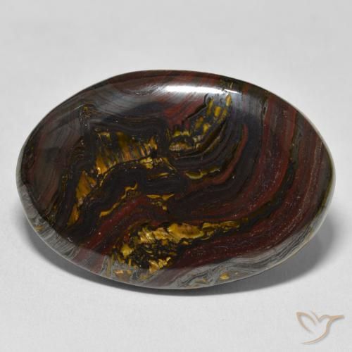 55.15ct 天然 彩色 虎眼石矩阵, 椭圆形, 不透明