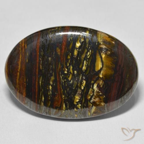 40.26ct 天然 彩色 虎眼石矩阵, 椭圆形, 不透明