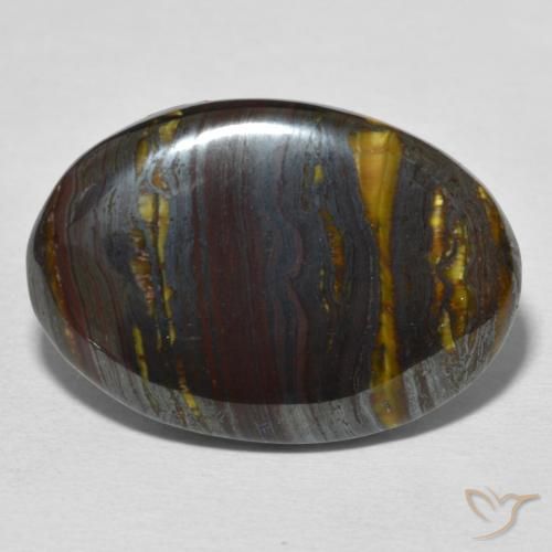 25.59ct 天然 彩色 虎眼石矩阵, 椭圆形, 不透明