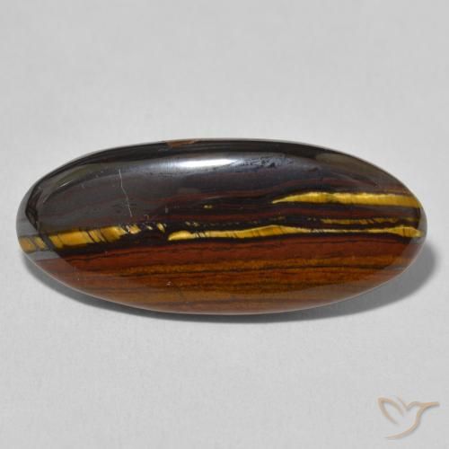 19.61ct 天然 彩色 虎眼石矩阵, 椭圆形, 不透明