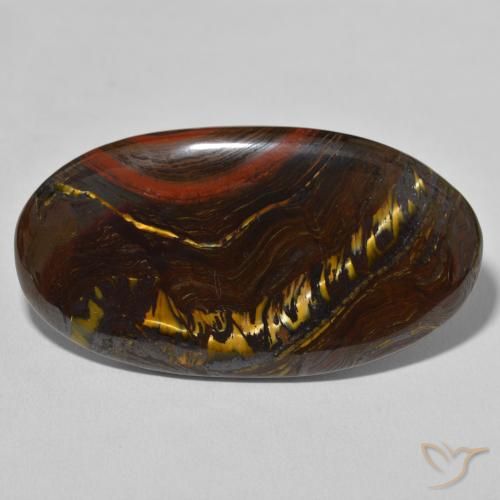 62.71ct 天然 彩色 虎眼石矩阵, 椭圆形, 不透明