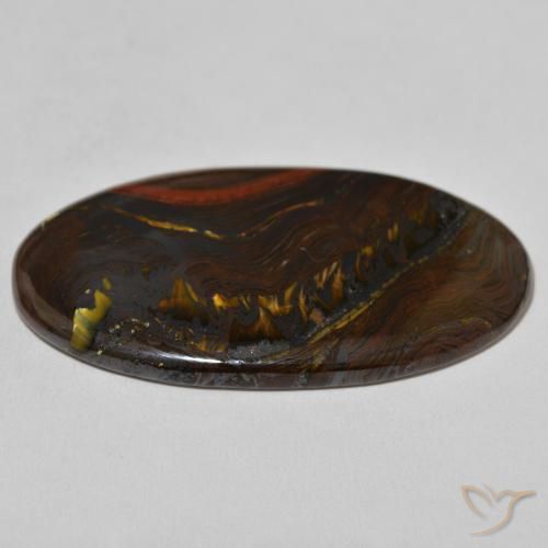 62.71克拉天然虎眼石矩阵，椭圆形，不透明