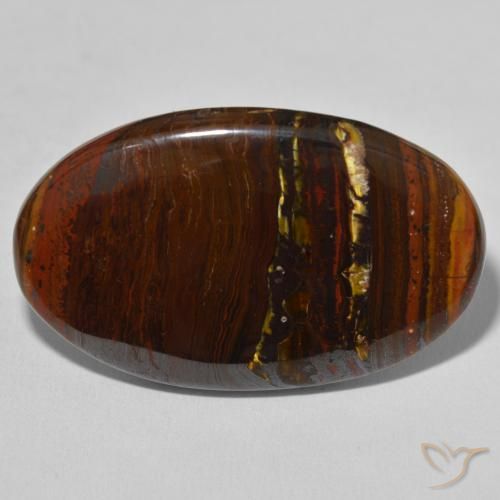 55.70ct 天然 彩色 虎眼石矩阵, 椭圆形, 不透明