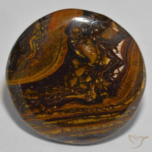 52.68ct 天然 彩色 虎眼石矩阵, 圆形的, 不透明