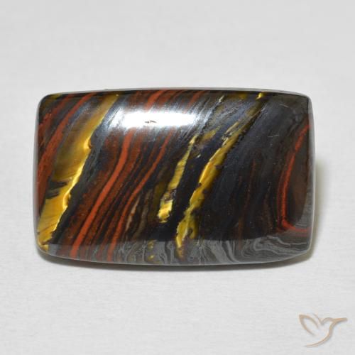 17.51ct 天然 彩色 虎眼石矩阵, 软垫, 不透明