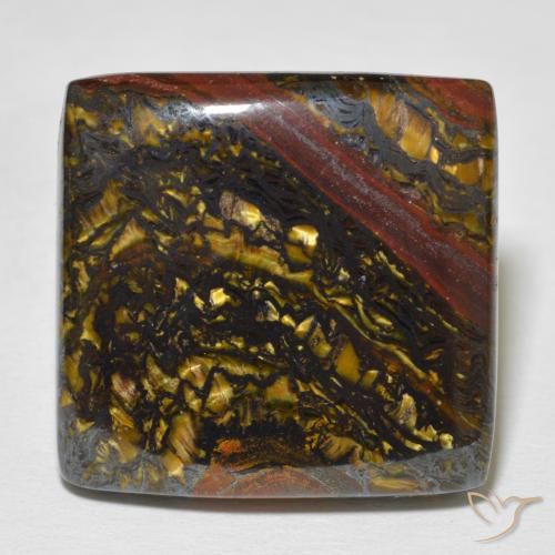 41.55ct 天然 彩色 虎眼石矩阵, 正方形, 不透明