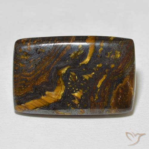 34.70ct 天然 彩色 虎眼石矩阵, 软垫, 不透明