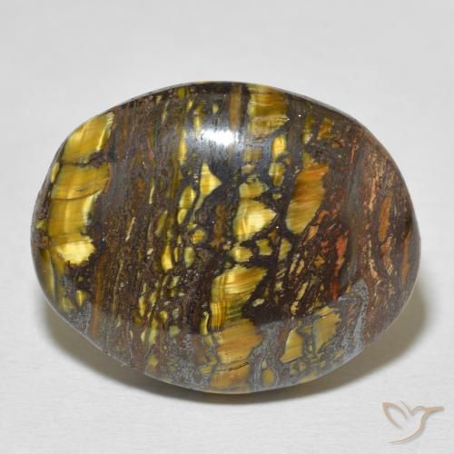 36.37ct 天然 彩色 虎眼石矩阵, 椭圆形, 不透明