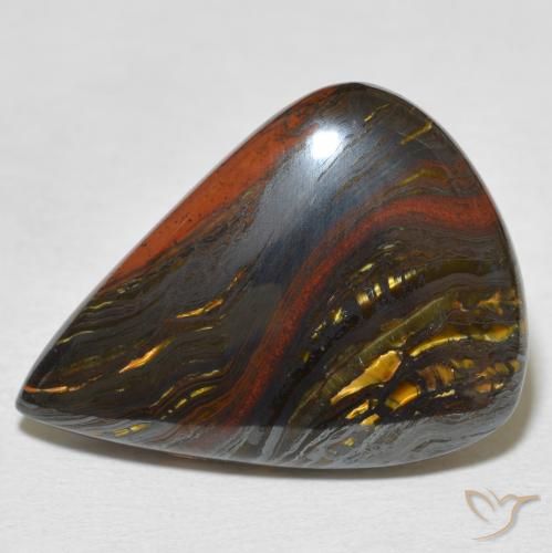 20.61ct 天然 彩色 虎眼石矩阵, 梨形, 不透明