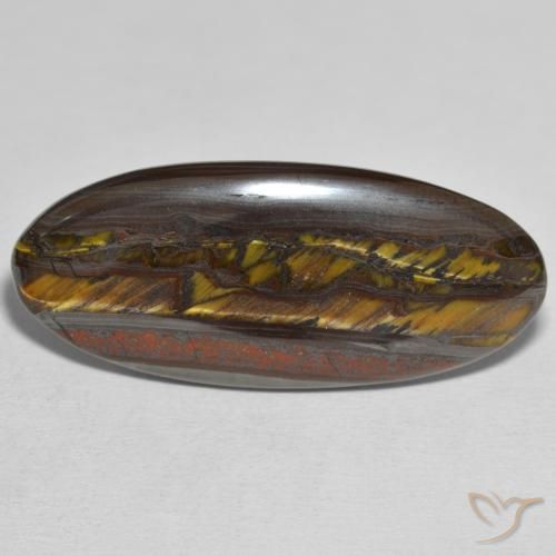 31.43ct 天然 彩色 虎眼石矩阵, 椭圆形, 不透明
