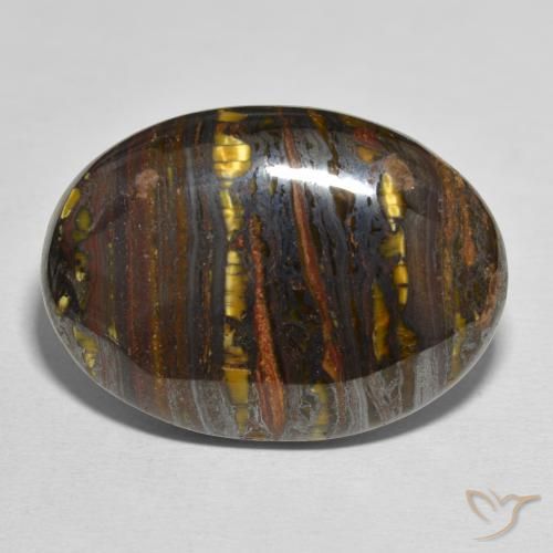 44.10ct 天然 彩色 虎眼石矩阵, 椭圆形, 不透明