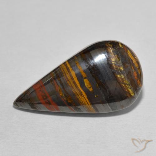 31.01克拉天然虎眼石斑晶，梨形，不透明