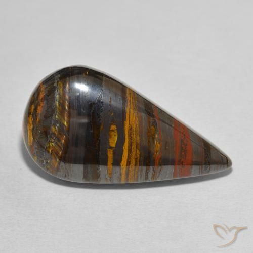 31.01克拉天然虎眼石斑晶，梨形，不透明