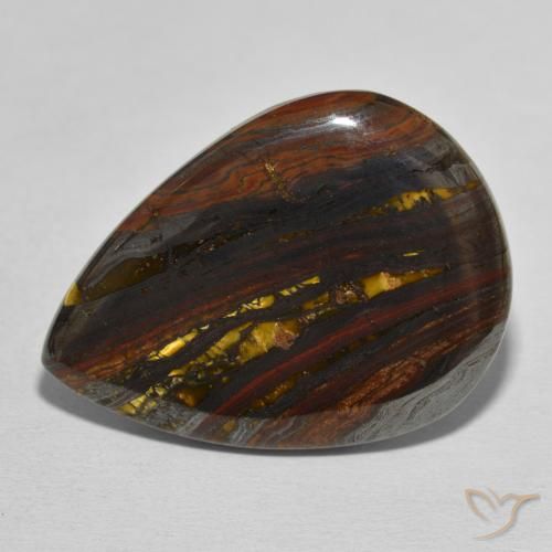 40.33ct 天然 彩色 虎眼石矩阵, 梨形, 不透明, Photo A