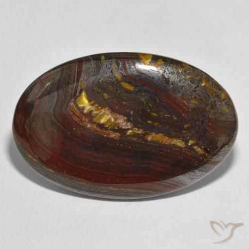 49.04ct 天然 彩色 虎眼石矩阵, 椭圆形, 不透明