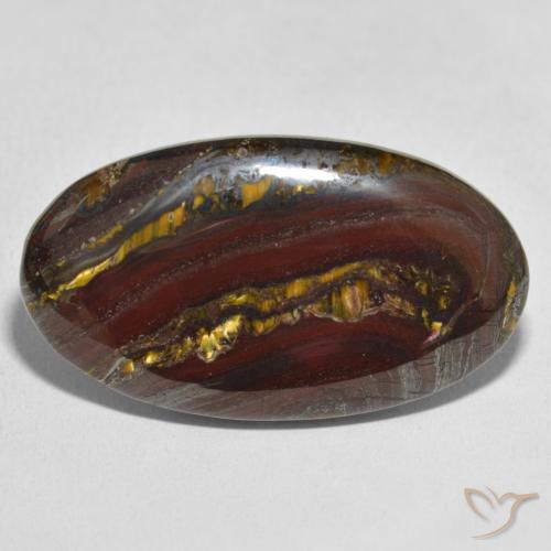 40.84ct 天然 彩色 虎眼石矩阵, 椭圆形, 不透明