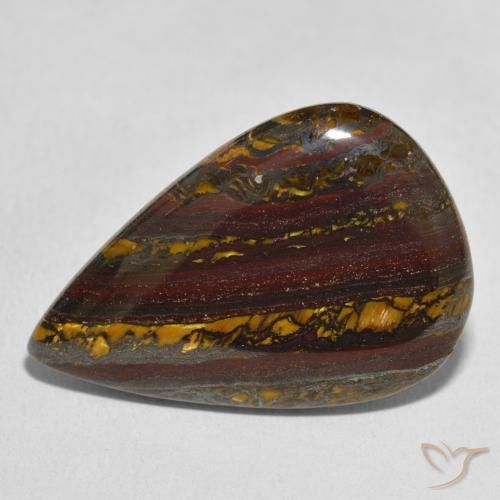 26.73ct 天然 彩色 虎眼石矩阵, 梨形, 不透明