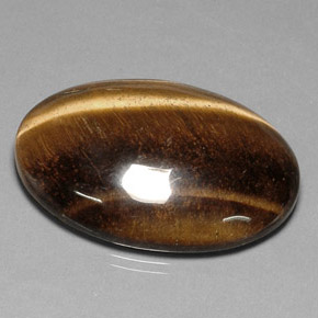 78.03克拉天然棕色Tiger's Eye，椭圆形切割，40.7×30.7毫米，不透明