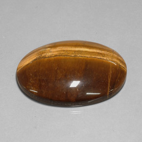 78.13克拉天然棕色Tiger's Eye，椭圆形切割，40×30.1毫米，不透明