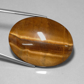 78.13克拉天然棕色Tiger's Eye，椭圆形切割，40×30.1毫米，不透明