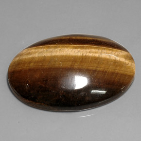 76.52克拉天然棕色Tiger's Eye，椭圆形切割，39.9×29.9毫米，不透明