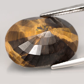 23.17克拉天然棕色Tiger's Eye，椭圆形切割，22.6×16.2毫米，不透明