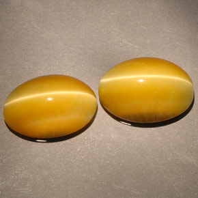 天然黄色Tiger's Eye，椭圆形切割，14×10.1毫米，不透明