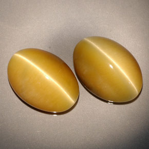 天然黄色Tiger's Eye，椭圆形切割，13.8×9.8毫米，不透明