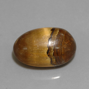 12.90克拉天然棕色Tiger's Eye，椭圆形切割，17.8×11.8毫米，不透明